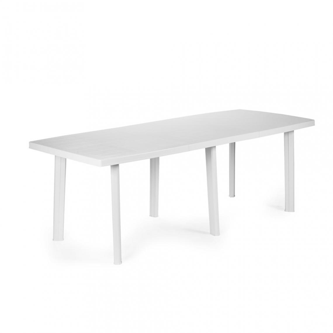 Alter - Table rectangulaire extensible, avec 6 pieds, Made in Italy, 144x90x72 cm (fermé), couleur Blanc - Tables à manger