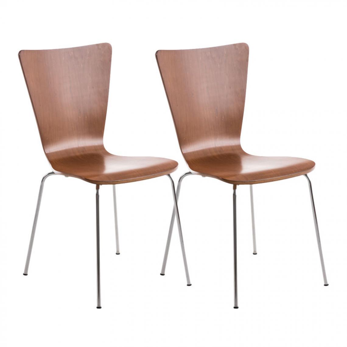 Icaverne - Esthetique Lot de 2 chaises visiteurs reference Jakarta couleur marron - Chaises