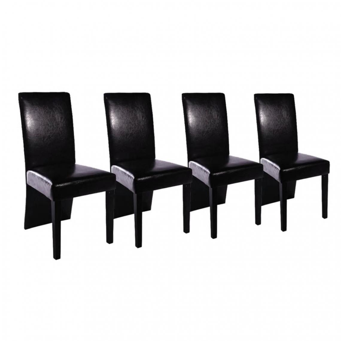 Decoshop26 - Lot de 4 chaises de salle à manger cuisine design moderne en similicuir noir CDS021828 - Chaises