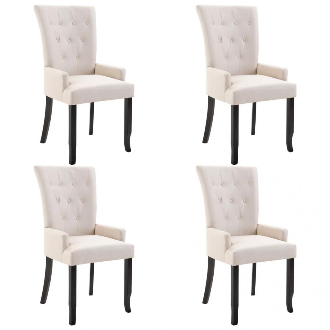Decoshop26 - Lot de 4 chaises de salle à manger cuisine design moderne tissu beige CDS022090 - Chaises