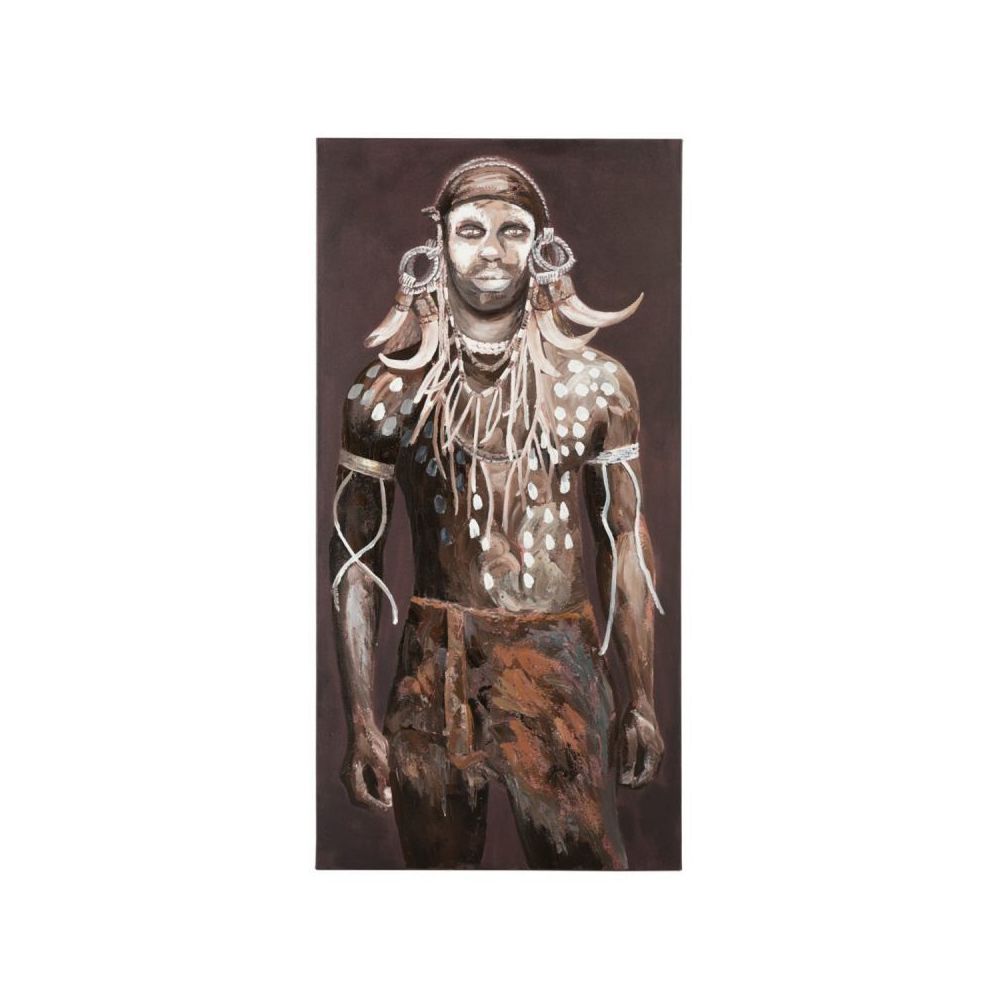 Paris Prix - Tableau Déco ""Tribal Africa"" 80x160cm Noir - Tableaux, peintures