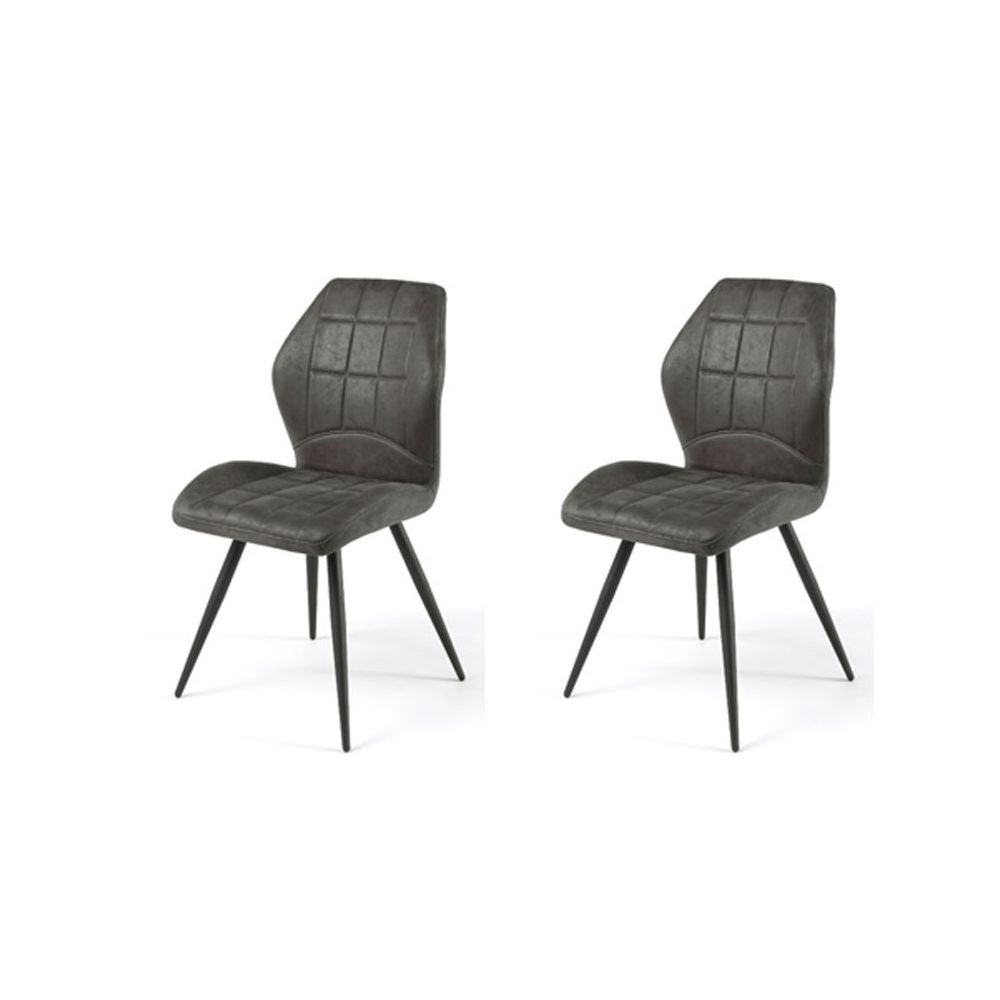 Nouvomeuble - Chaise en tissu gris design ARTIC (lot de 2) - Chaises