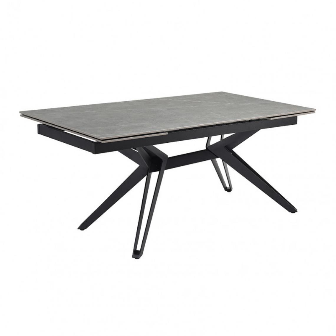 Meubletmoi - Table extensible 160/240 cm céramique gris marbré pied trapèze - ARIZONA 07 - Tables à manger