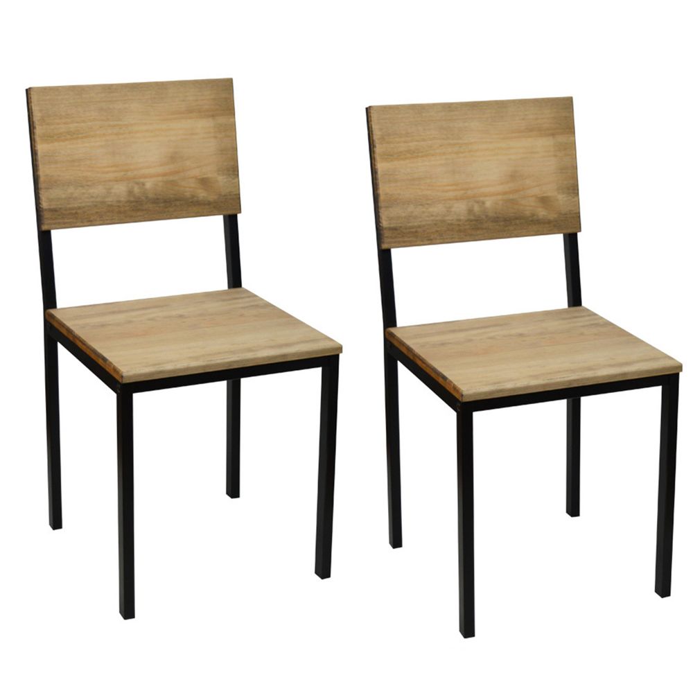 Ds Meubles - Lot de 2 chaises Icub. démontables. Noir 41x50x86cm. Effect Vintage - Chaises