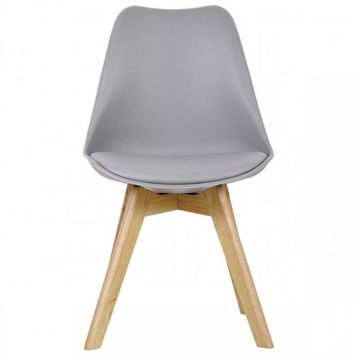 MercatoXL - Salle à manger cuir artificiel chaise en bois gris pieds - Tables à manger