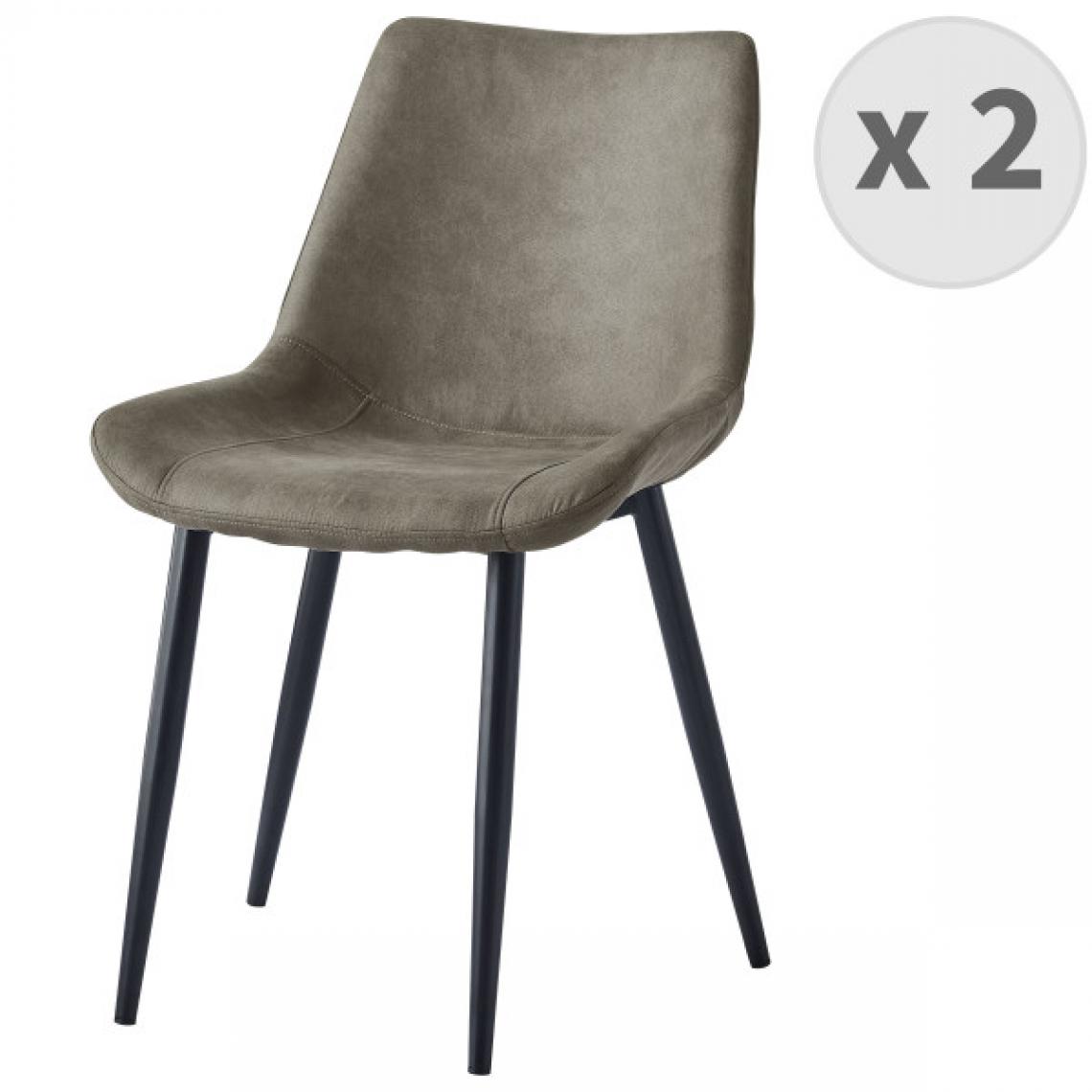 Moloo - BRISTOL-Chaise vintage mf vintage brun clair pieds métal noir (x2) - Chaises