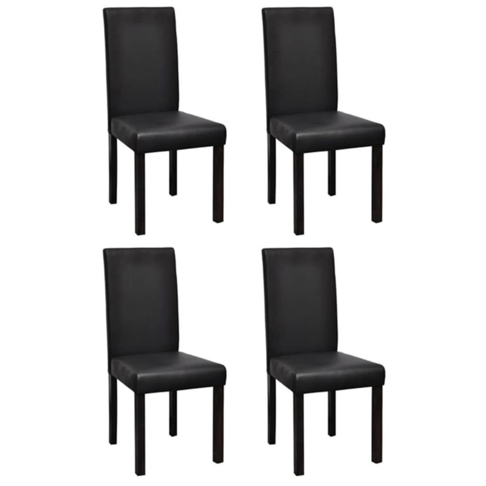 marque generique - Contemporain Fauteuils reference Tirana Chaises de salle à manger 4 pcs Noir Similicuir - Chaises