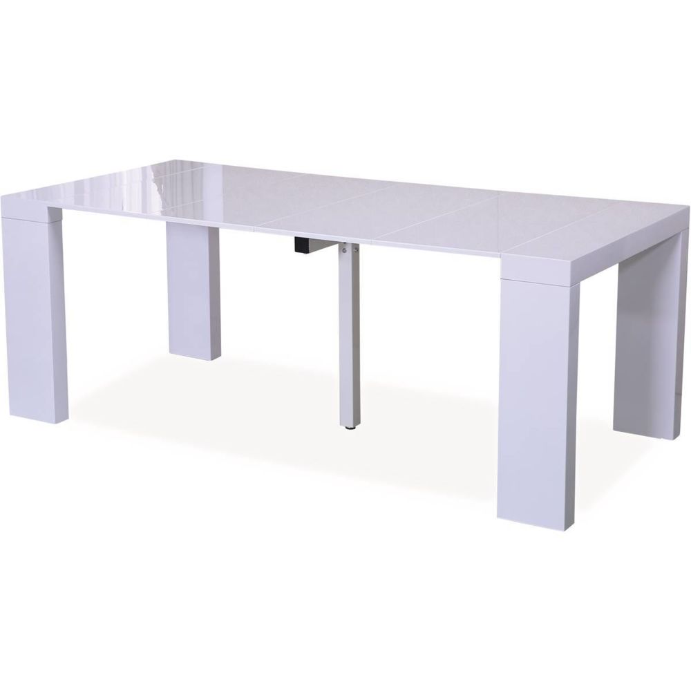 Habitat Et Jardin - Table repas extensible Dina - 200/40 x 94 x 75 cm - Blanc laqué - Tables à manger