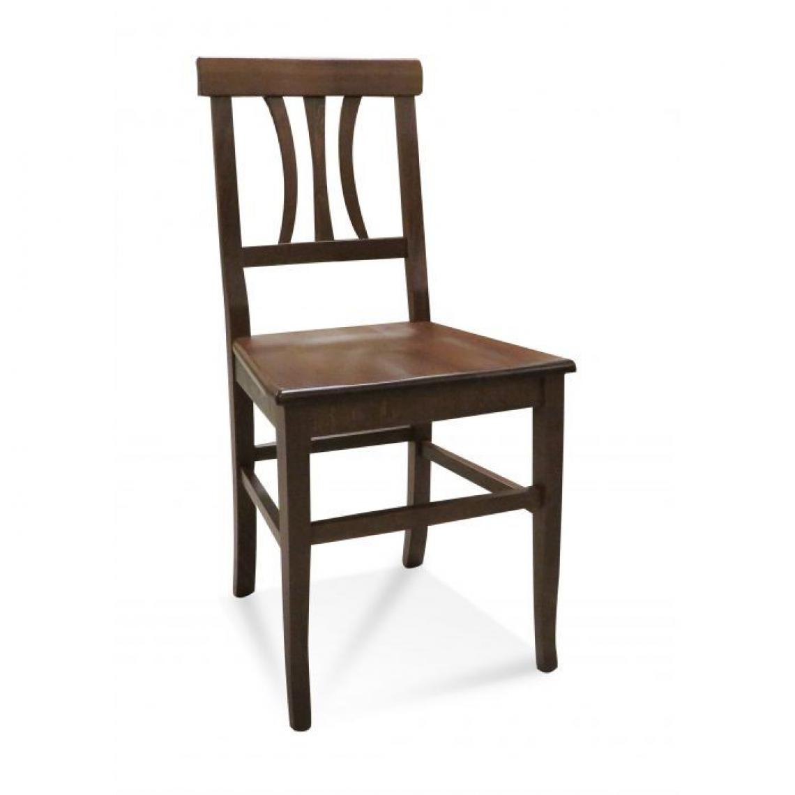 Alter - Chaise classique en bois, avec fond en bois, Made in Italy, 44x44h89 cm, couleur Noyer - Chaises