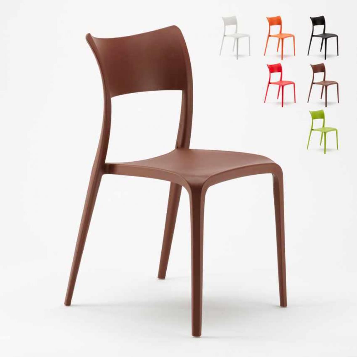 Ahd Amazing Home Design - Chaise en Polypropylène pour Salle à Manger Bar Restaurant et Jardin Parisienne, Couleur: Marron - Chaises