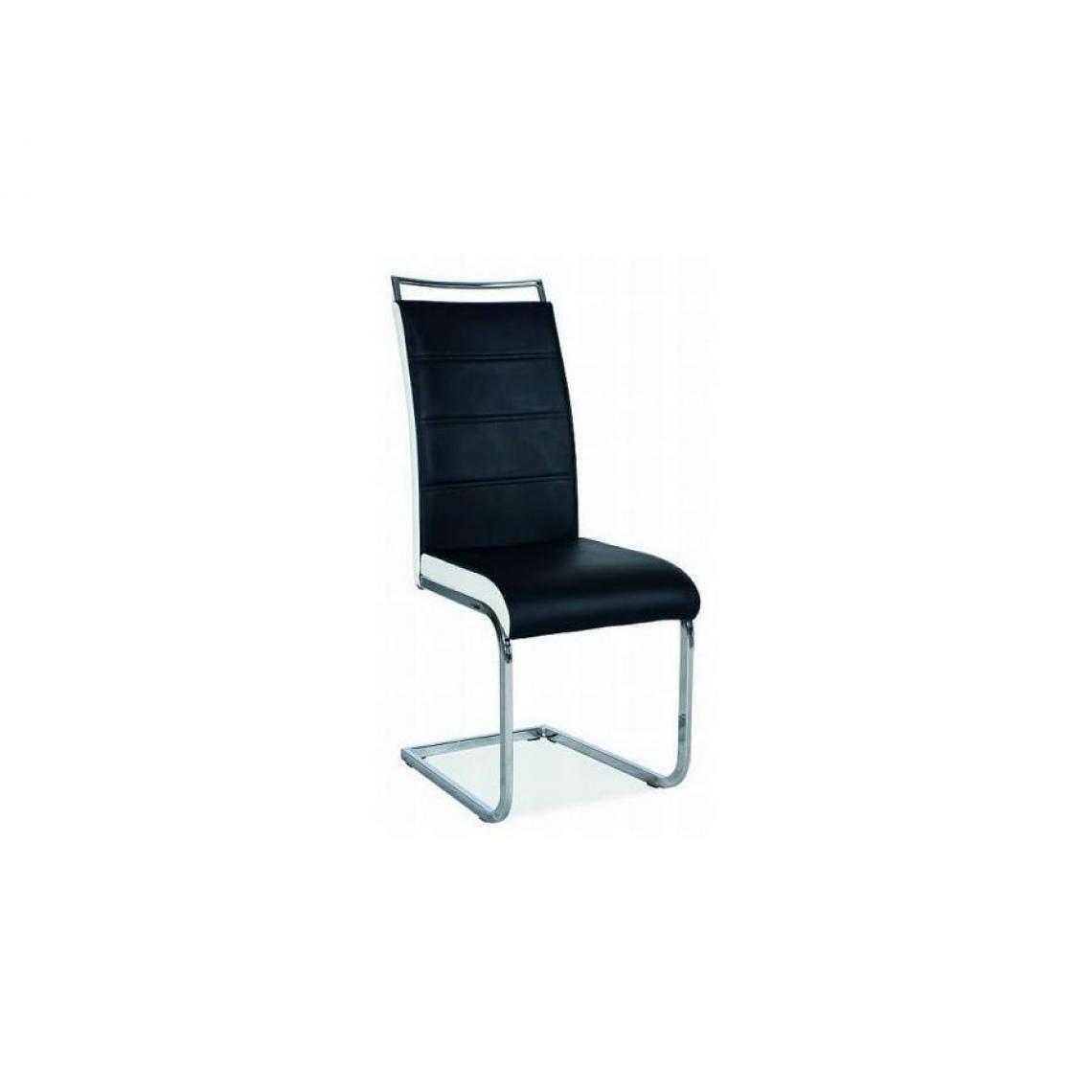 Hucoco - SHYRA | Chaise bicolore style moderne | Dimensions 102x41x42 cm | Rembourrage en cuir écologique | Chaise salle à manger - Noir - Chaises