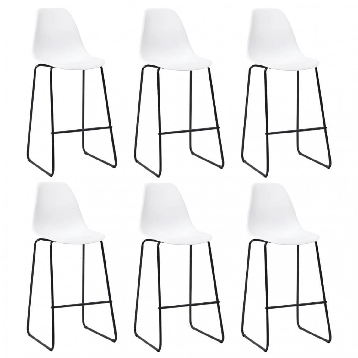 Uco - UCO Chaises de bar 6 pcs Blanc Plastique - Chaises