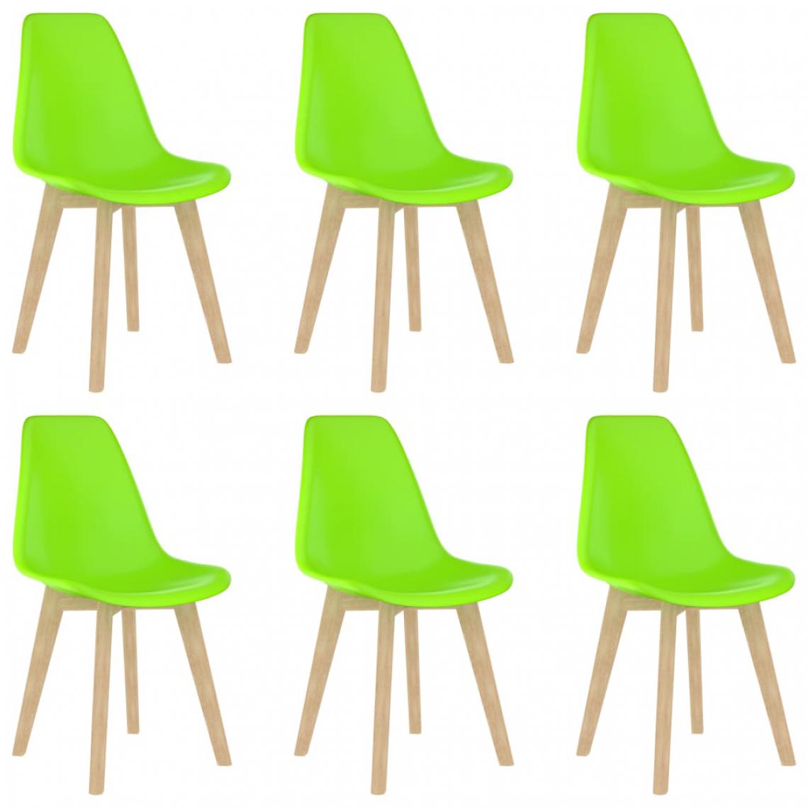 Icaverne - sublime Fauteuils et chaises edition Berlin Chaises de salle à manger 6 pcs Vert Plastique - Chaises