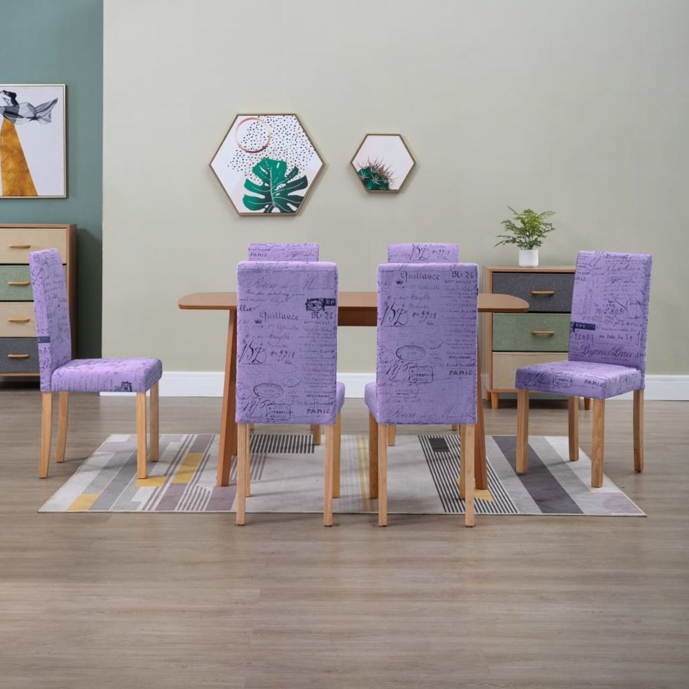 marque generique - Distingué Fauteuils et chaises reference Bangui Chaises de salle à manger 6 pcs Violet Tissu - Chaises