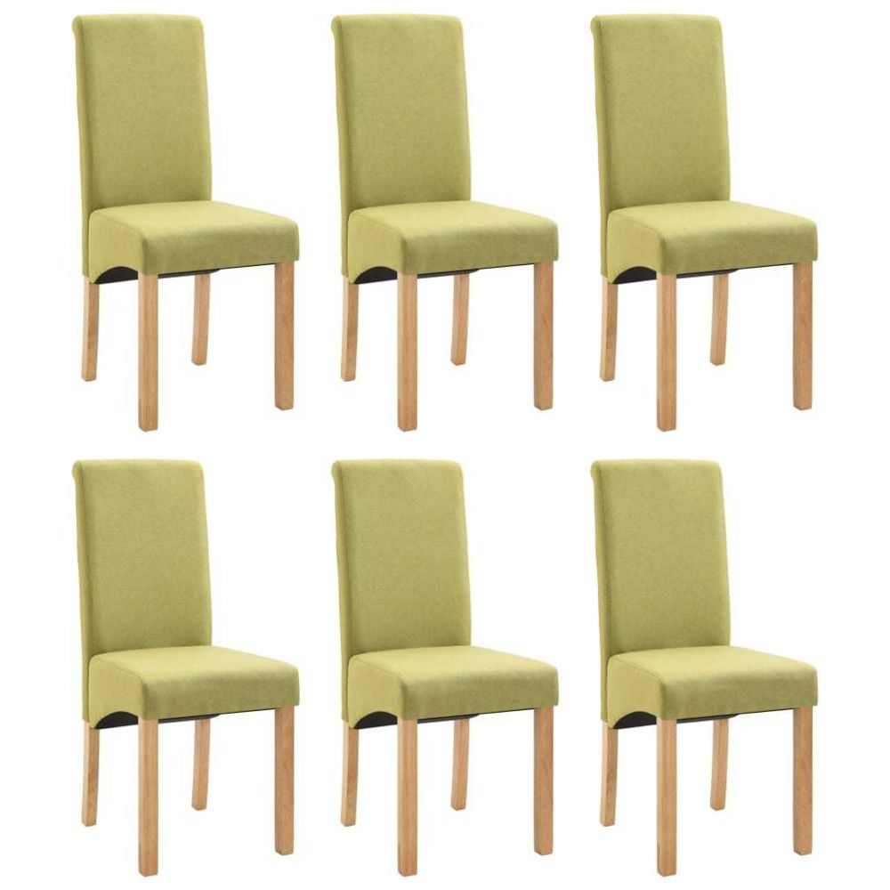 marque generique - Icaverne - Chaises de cuisine & de salle à manger ensemble Chaises de salle à manger 6 pcs Vert Tissu - Chaises