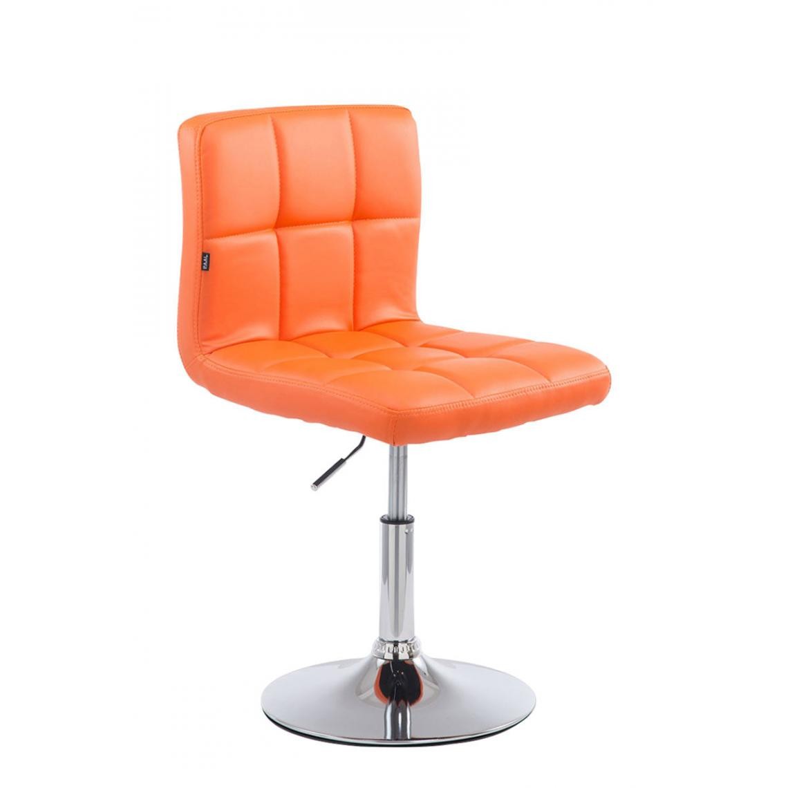 Decoshop26 - Lot de 2 chaises de salle à manger style moderne et design en similicuir orange hauteur réglable pivotant pieds en métal 10_0000089 - Chaises