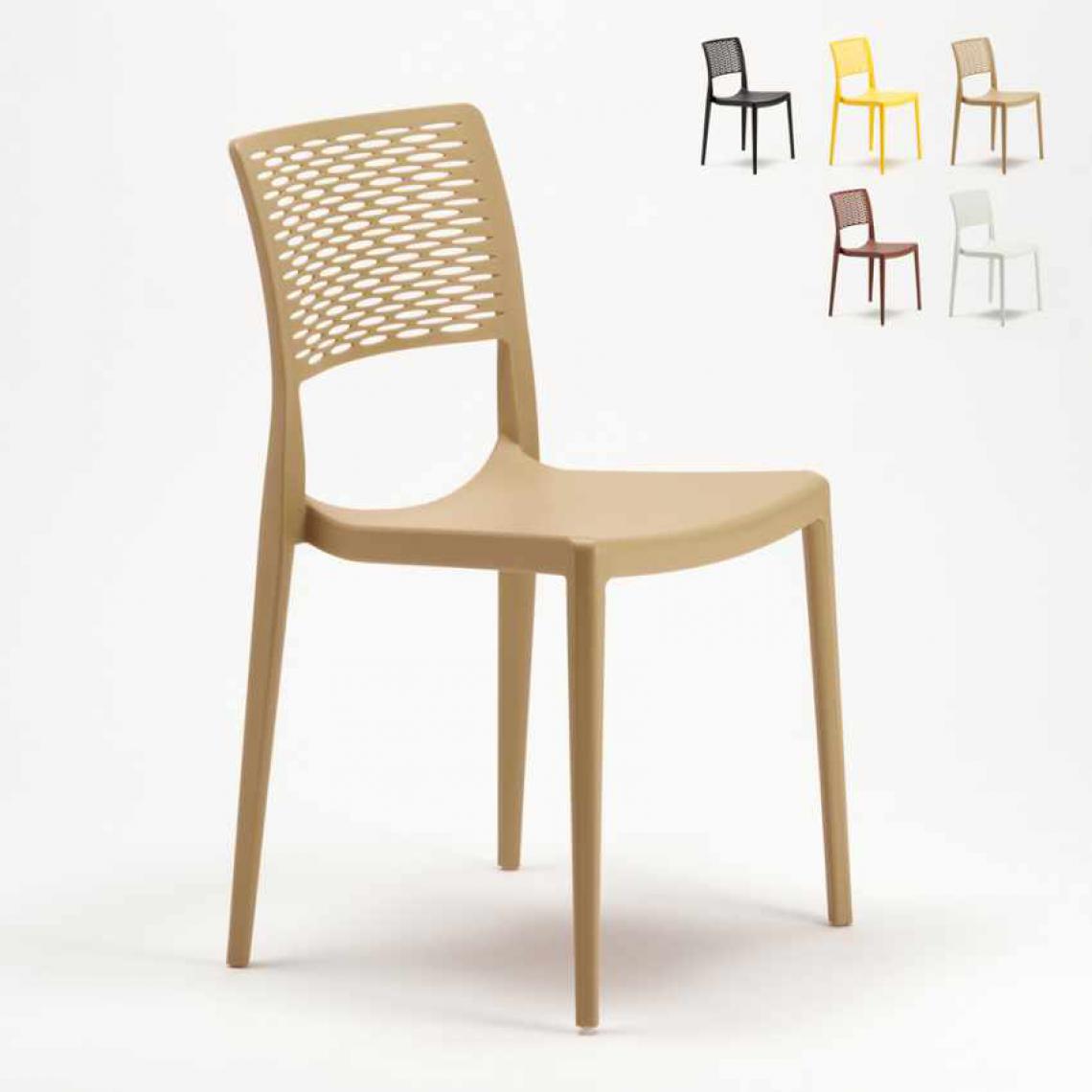 Ahd Amazing Home Design - Lot de 20 Chaises en Polypropylène Pour Bar Restaurant Cross, Couleur: Beige - Chaises