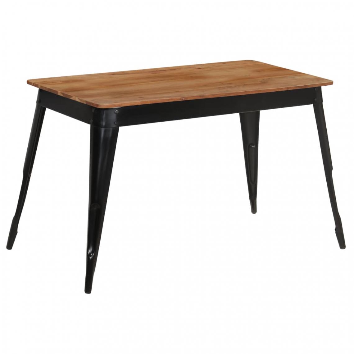 Helloshop26 - Table de salon salle à manger design bois d'acacia et acier 120 cm 0902306 - Tables à manger