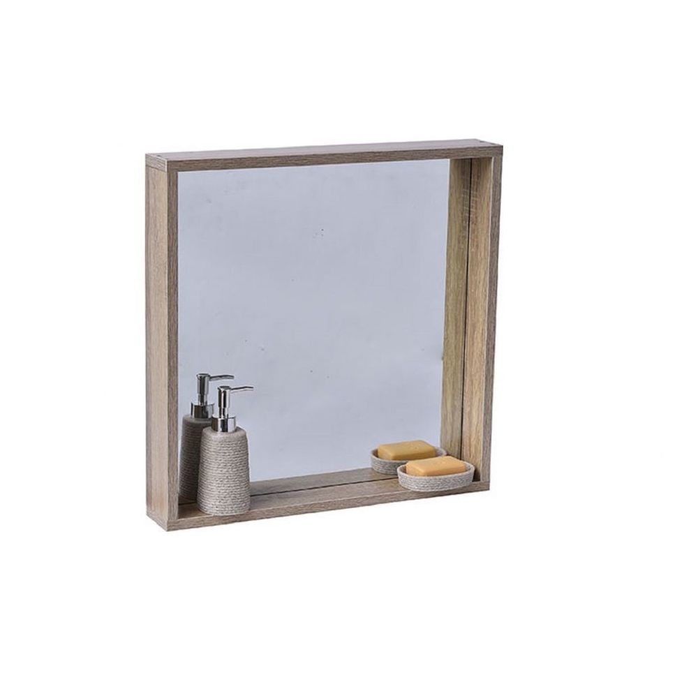 Tendance - Miroir avec encadrement tablette bois - Miroirs