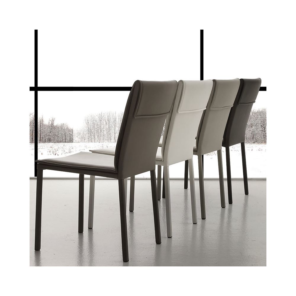 Nouvomeuble - Chaise marron design EMILIE (lot de 4) - Chaises