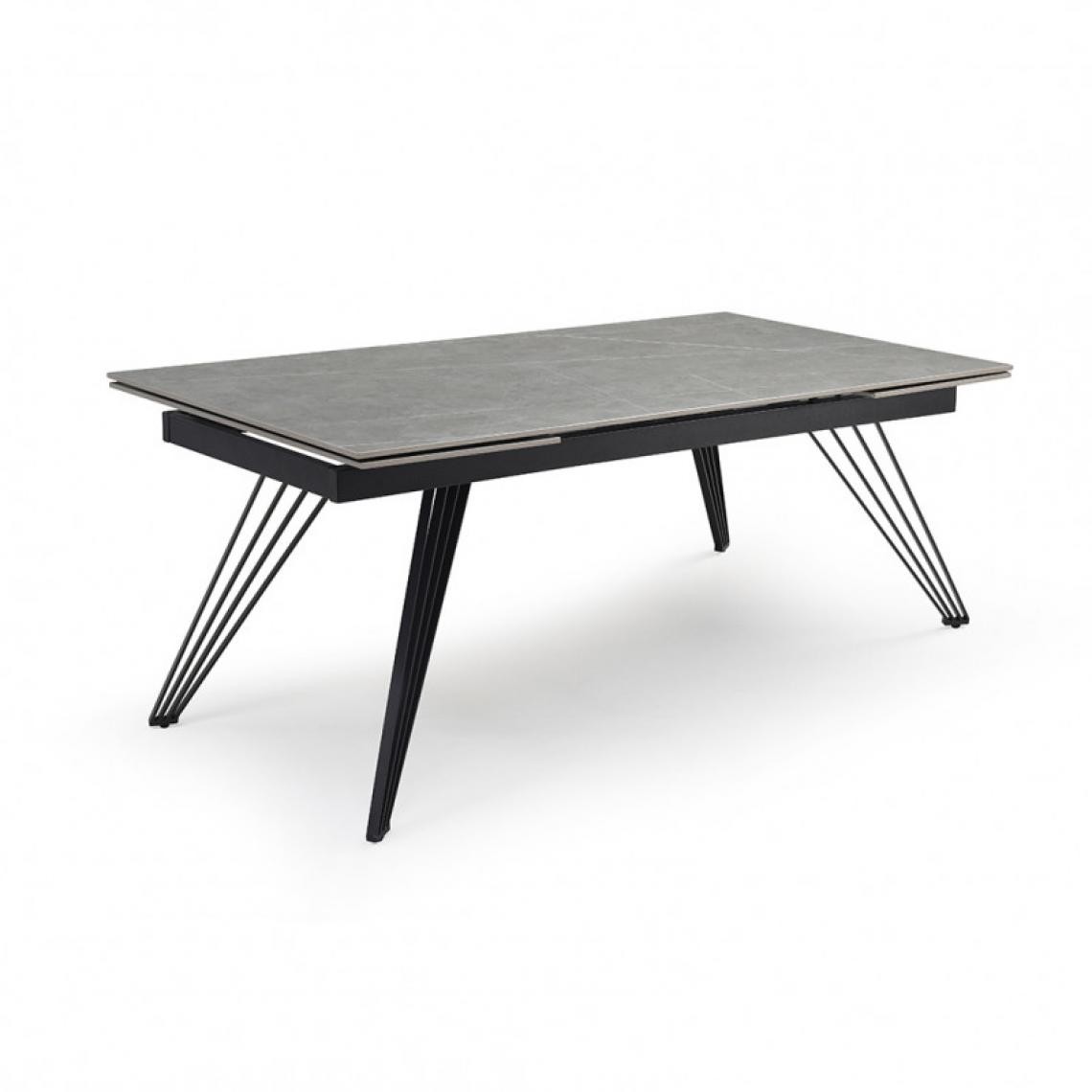 Meubletmoi - Table extensible 160/240 cm céramique gris marbré pied filaire - ARIZONA 01 - Tables à manger