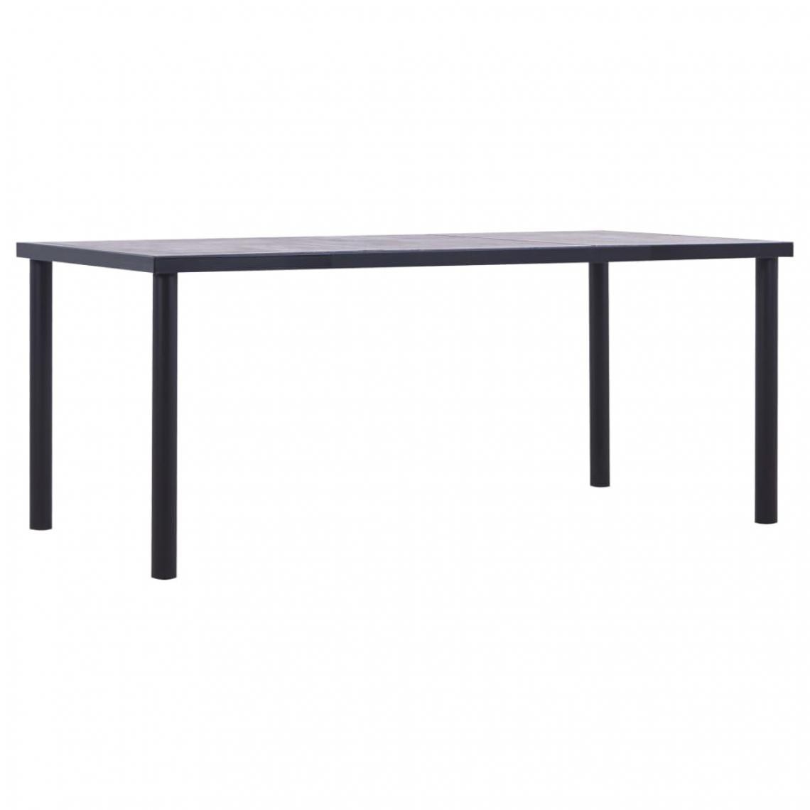 Vidaxl - vidaXL Table de salle à manger Noir et gris béton 180x90x75 cm MDF - Tables à manger