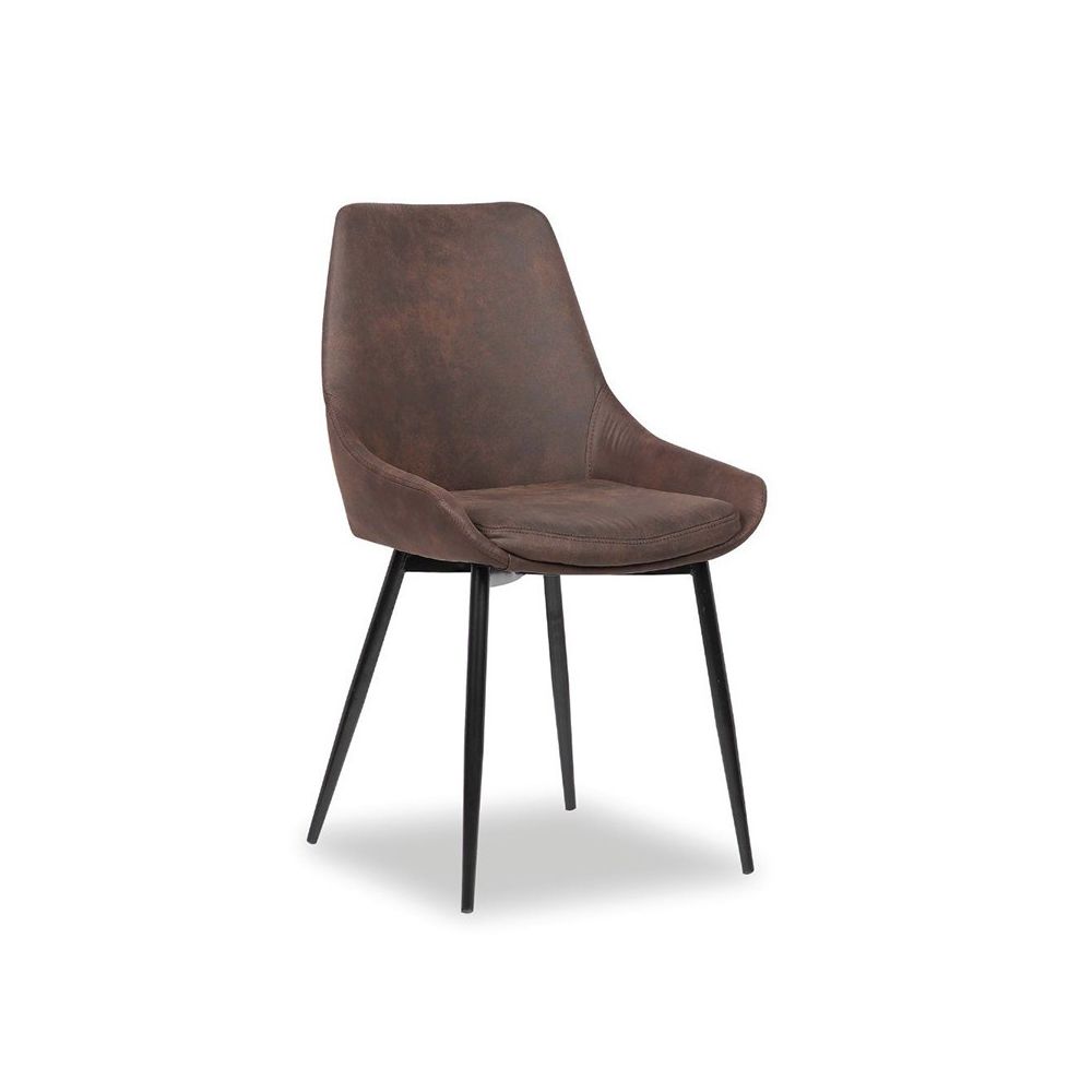 marque generique - Chaise Mirano coloris brun acier microfibre - Chaises