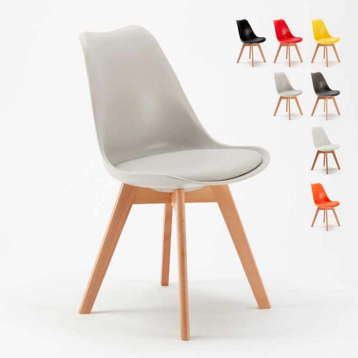 Ahd Amazing Home Design - Chaise avec Coussin Scandinave NordicaTulip Bar et Salle à Manger, Couleur: Gris clair - Chaises