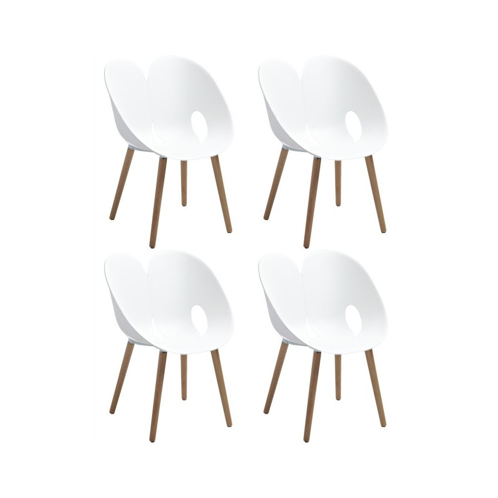 Meubletmoi - Lot 4 chaises de designers Blanc - LOVE - Chaises