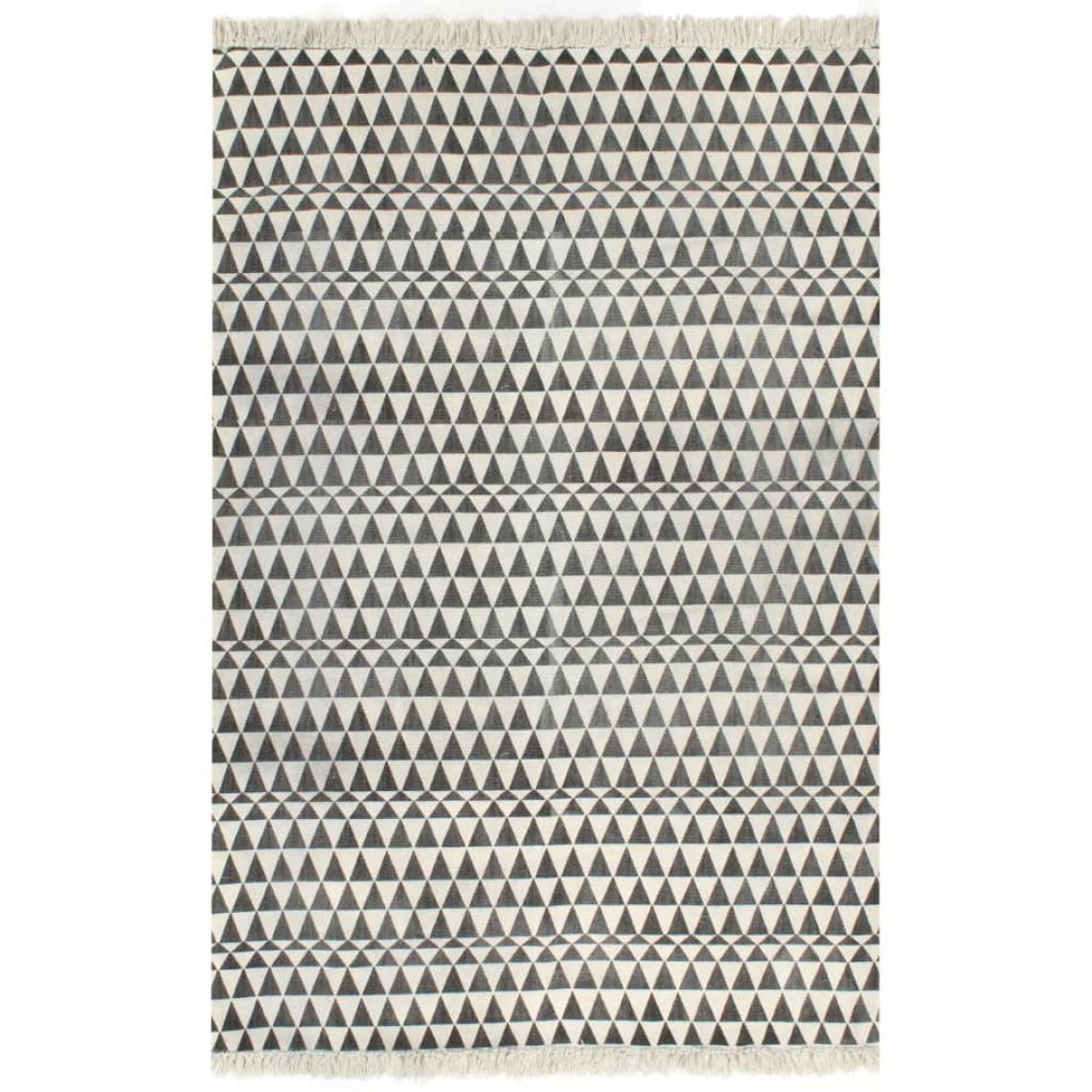 Chunhelife - Tapis Kilim Coton 160 x 230 cm avec motif noir/blanc - Tapis
