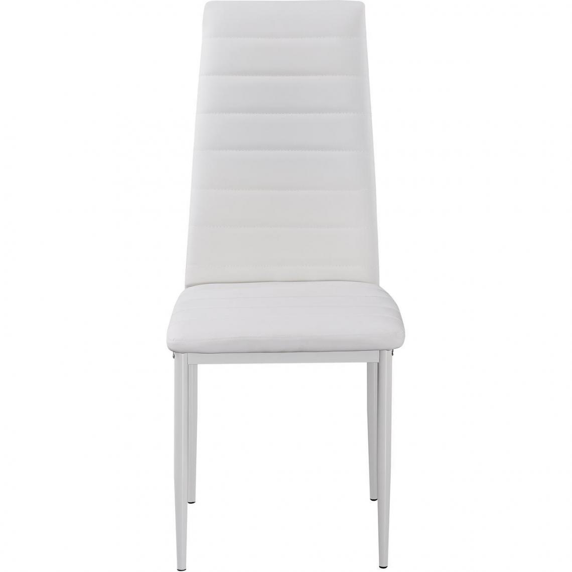 ATHM DESIGN - Lot de 6 - Chaise NOSA Blanc - assise Cuir PU pieds Metal - Chaises