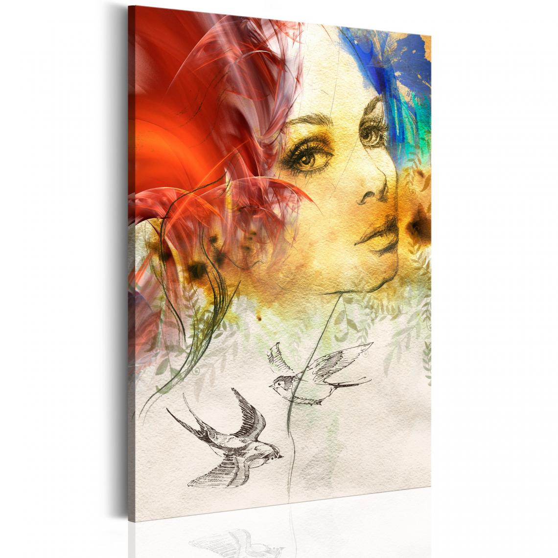 Decoshop26 - Tableau sur toile décoration murale image imprimée cadre en bois à suspendre Femme ardente 60x90 cm 11_0007532 - Tableaux, peintures
