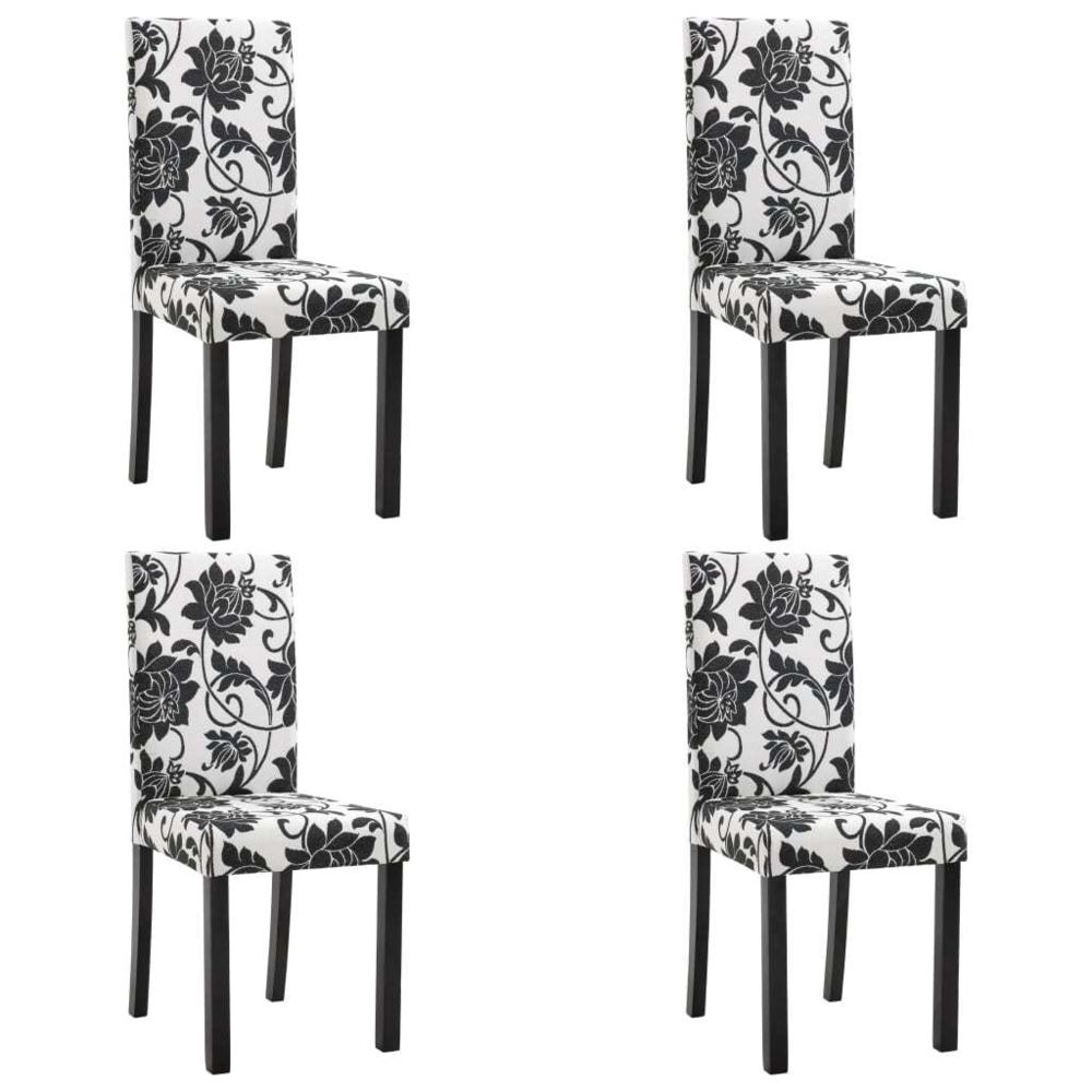 marque generique - Icaverne - Chaises de cuisine collection Chaises de salle à manger 4 pcs Noir Tissu - Chaises