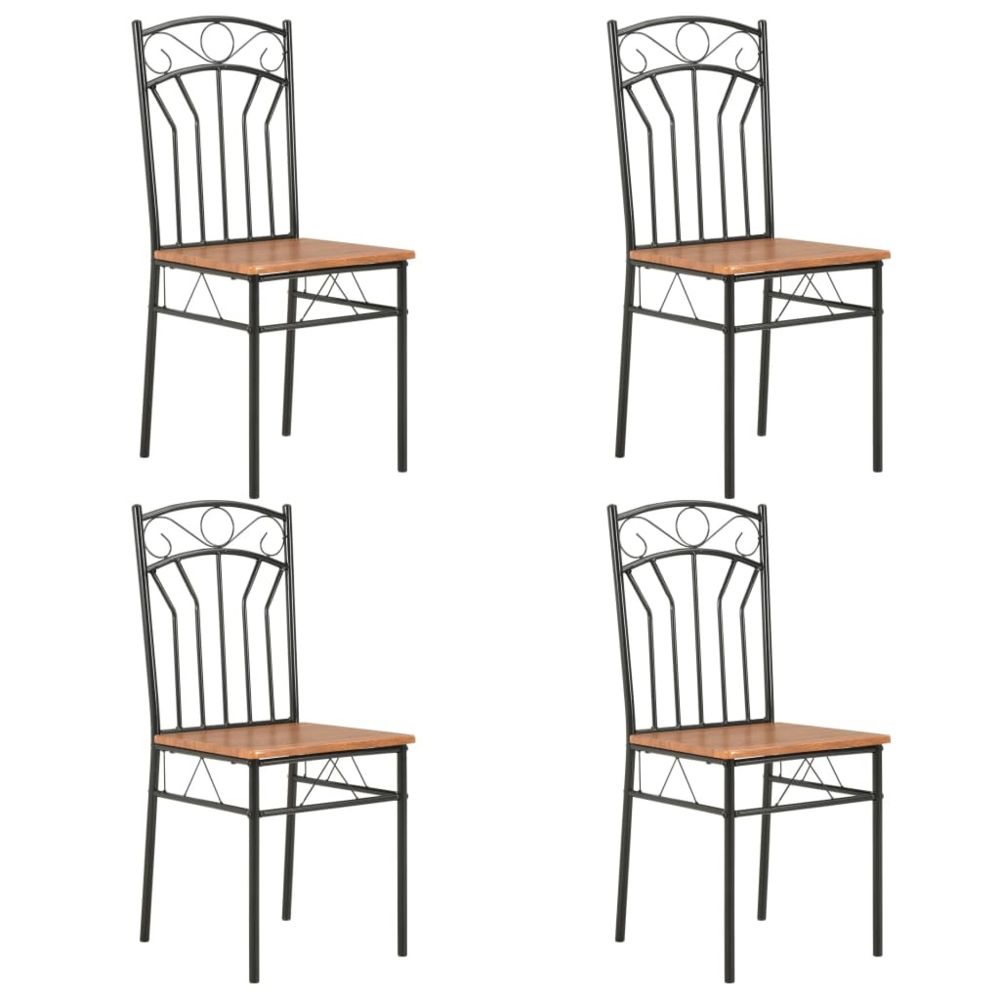 marque generique - Stylé Fauteuils et chaises gamme Antananarivo Chaises de salle à manger 4 pcs Marron MDF - Chaises