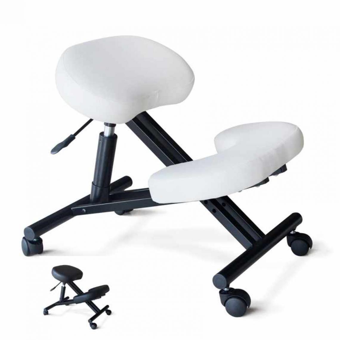 Bodyline - Healt And Massage - Chaise orthopédique suédoise en métal siège ergonomique Balancesteel, Couleur: Blanc - Chaises
