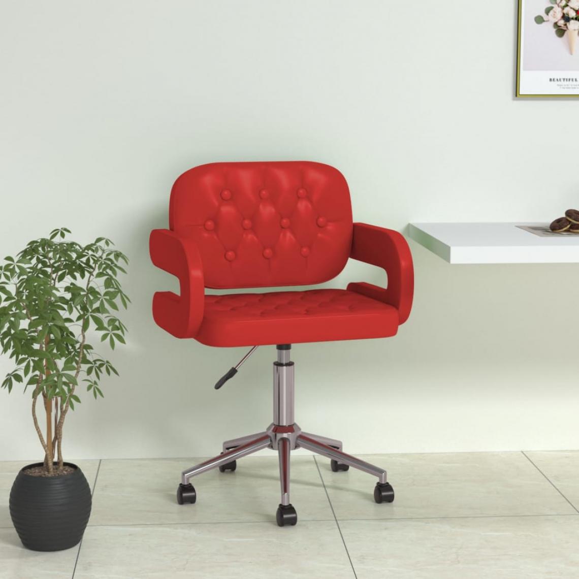 Vidaxl - vidaXL Chaise pivotante de salle à manger Rouge bordeaux Similicuir - Chaises