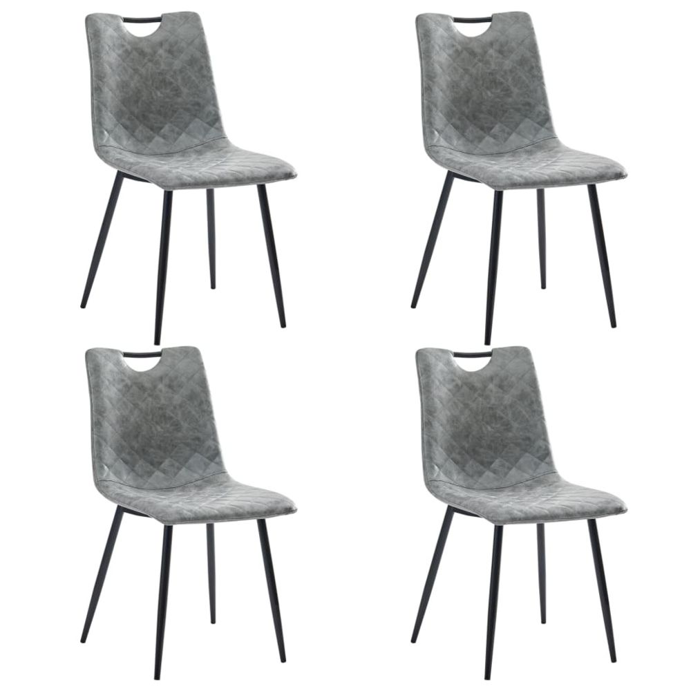 marque generique - Moderne Fauteuils et chaises edition Belmopan Chaises de salle à manger 4 pcs Gris foncé Similicuir - Chaises