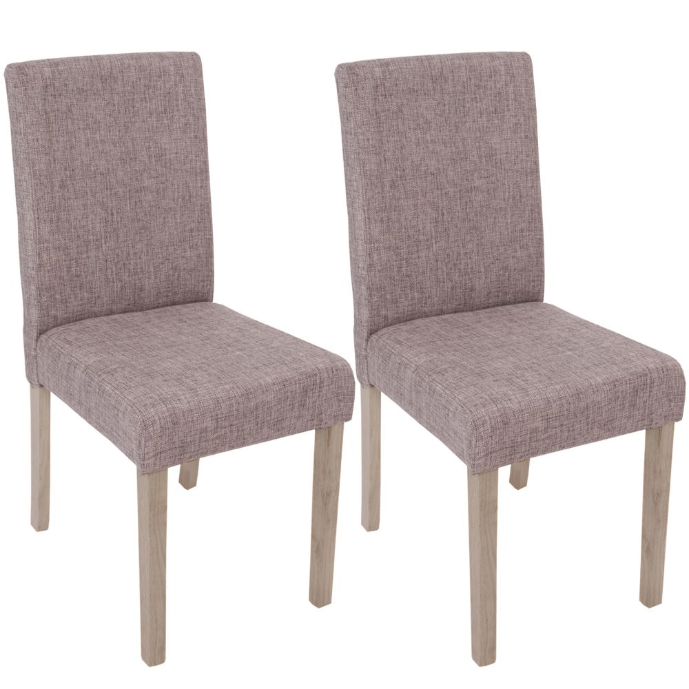 Mendler - 2x chaise de séjour Littau ~ tissu gris, pieds: structure chêne - Chaises