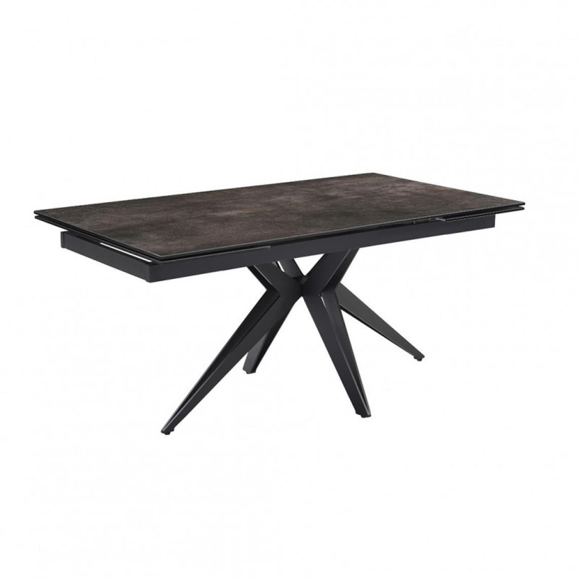 Meubletmoi - Table extensible 160/240 cm céramique gris vieilli pied étoile - MAINE 06 - Tables à manger