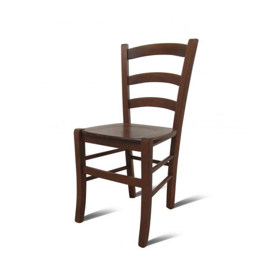 Alter - Chaise classique en bois massif et fond en bois, Made in Italy, 45x44h87 cm, couleur Noyer - Chaises