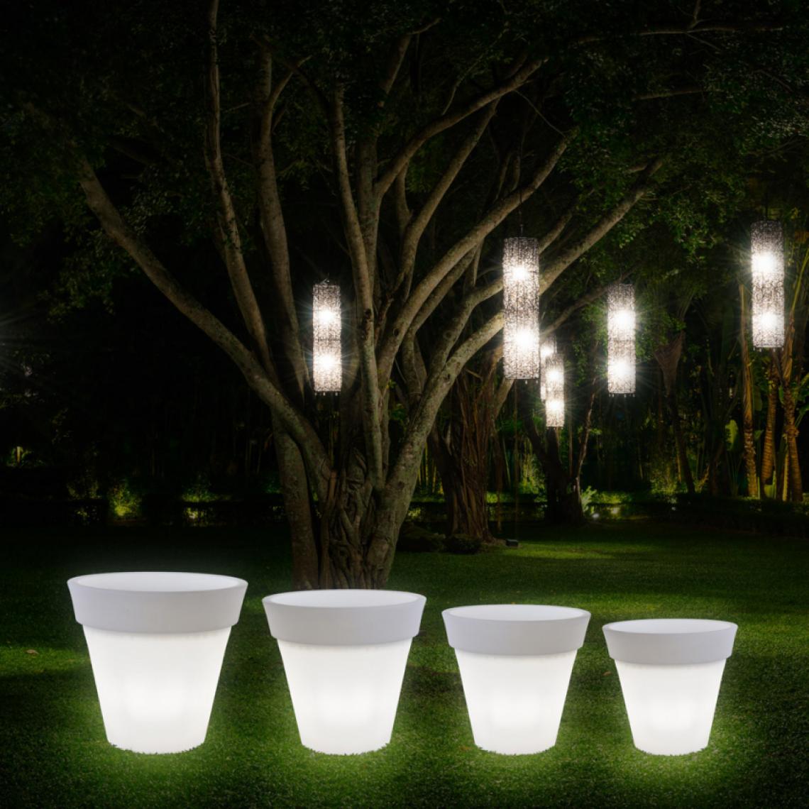 Ahd Amazing Home Design - Vase Conique Lumineux Extérieur Jardin Avec Kit D’éclairage Pegasus, Taille: ø 80 h 70 - Vases