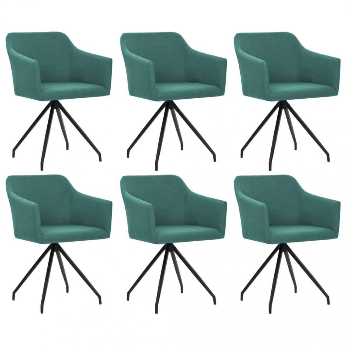 Decoshop26 - Lot de 6 chaises de salle à manger cuisine design moderne tissu vert CDS022901 - Chaises