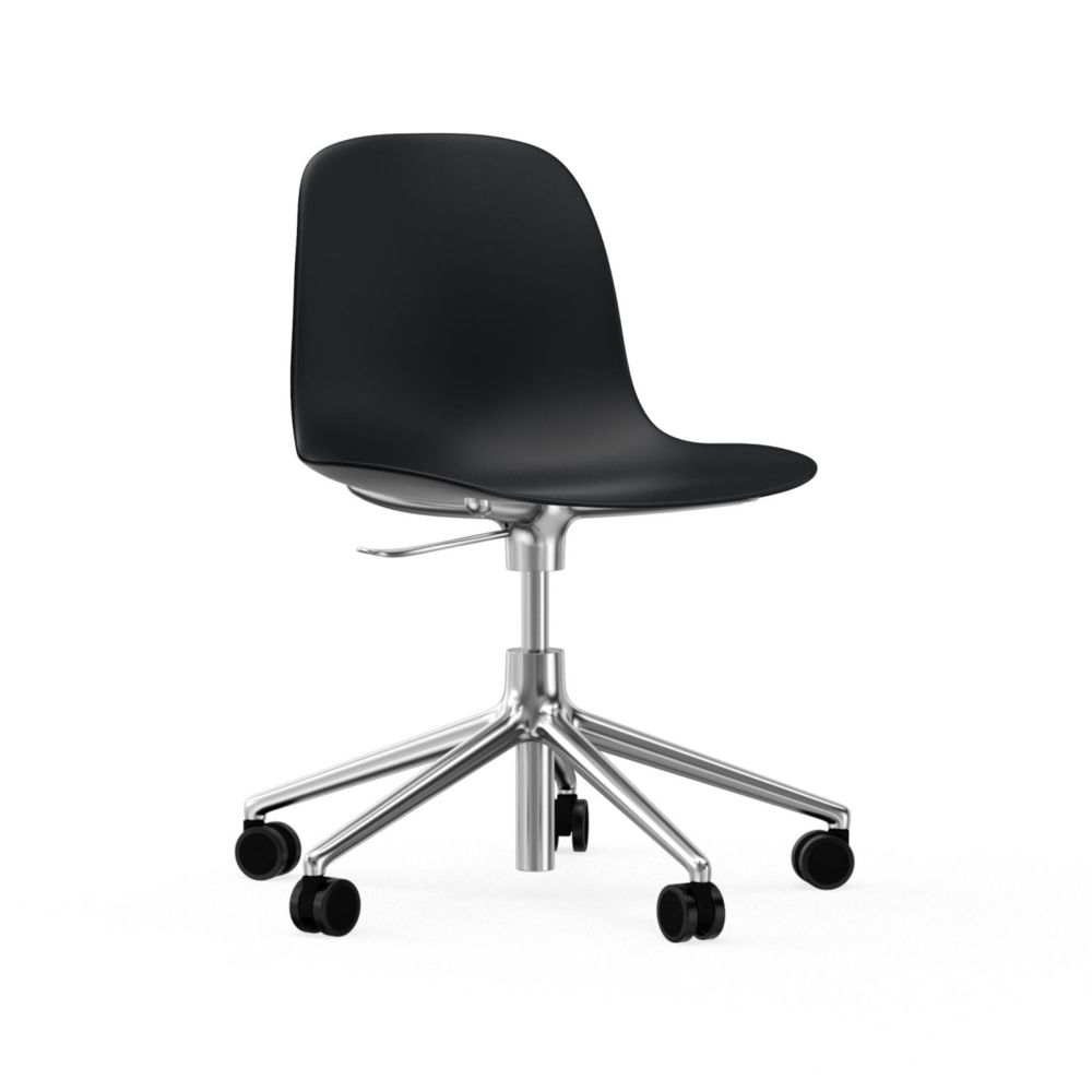 Normann Copenhagen - Chaise pivotante à roulettes Form - noir - aluminium - Chaises