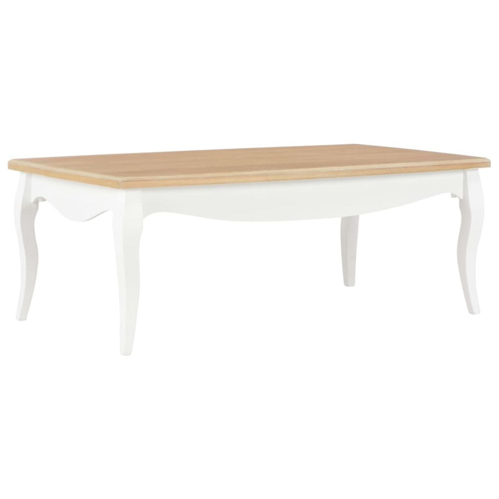 Vidaxl - vidaXL Table basse Blanc et marron 110 x 60 x 40 cm Bois de pin massif - Tables à manger