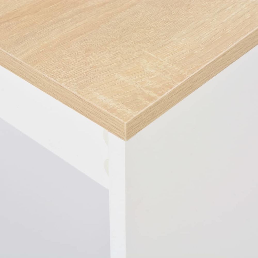 marque generique - Icaverne - Tables de salle à manger & de cuisine collection Table de bar avec étagère Blanc 110x50x103 cm - Tables à manger