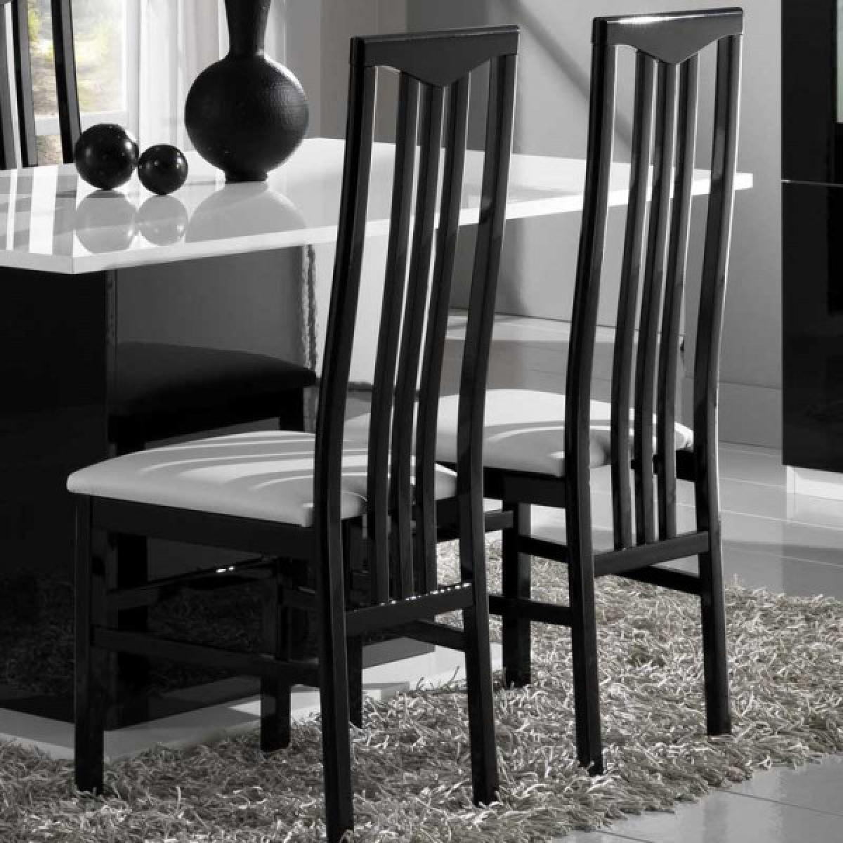Dansmamaison - Duo de chaises Laque Noir - ZEME - L 46 x l 46 x H 108 cm - Chaises