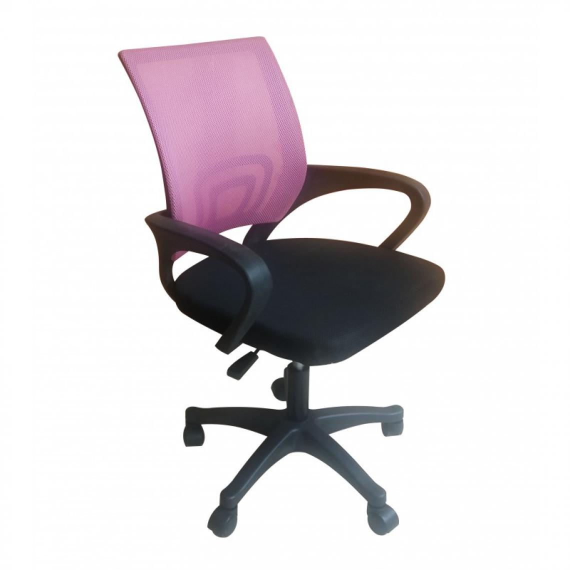 Hucoco - CARISE - Fauteuil de bureau ergonomique - Hauteur ajustable - Avec accoudoirs - Chaise de bureau pivotante - Rose - Chaises