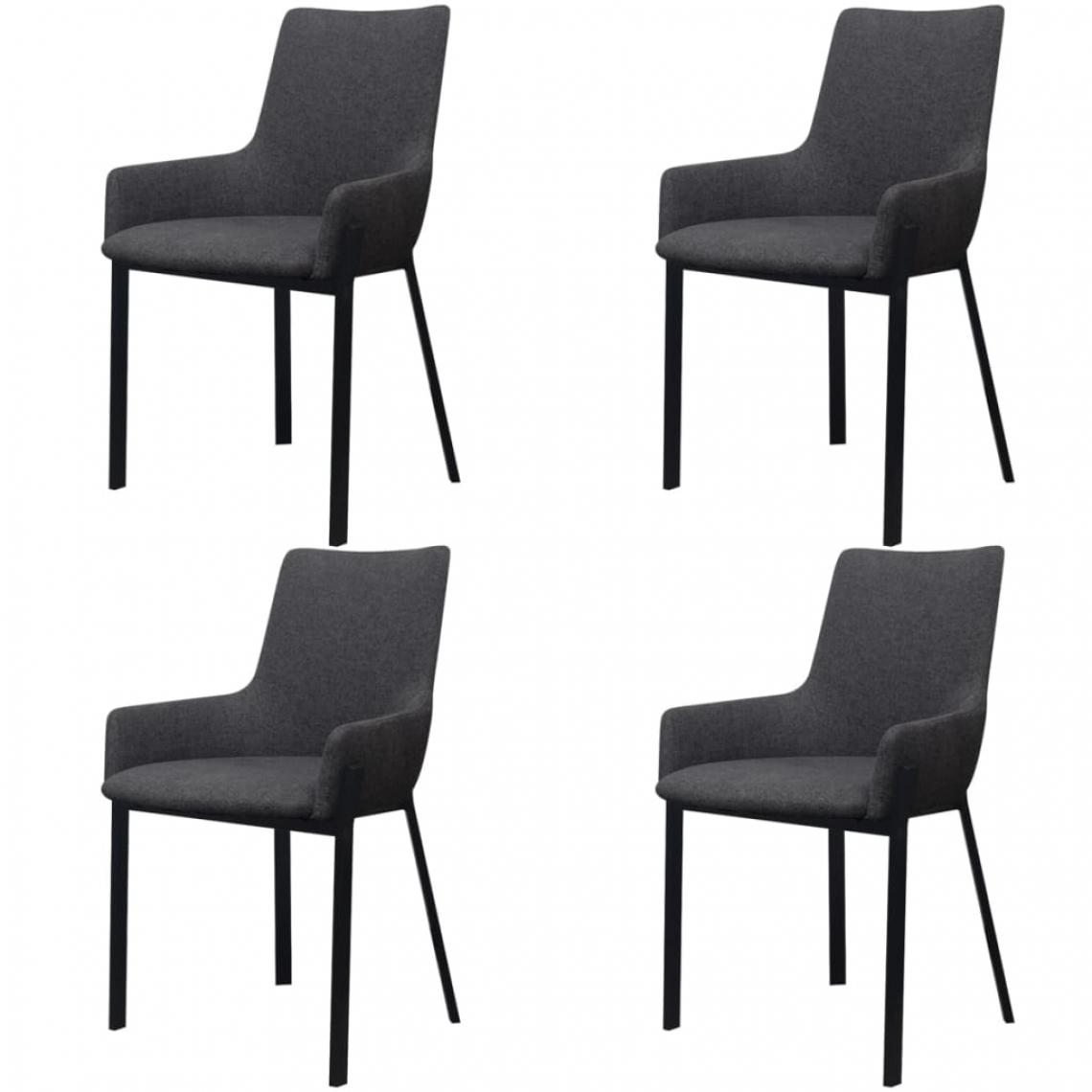 Decoshop26 - Lot de 4 chaises de salle à manger cuisine design simple en tissu gris foncé CDS021551 - Chaises