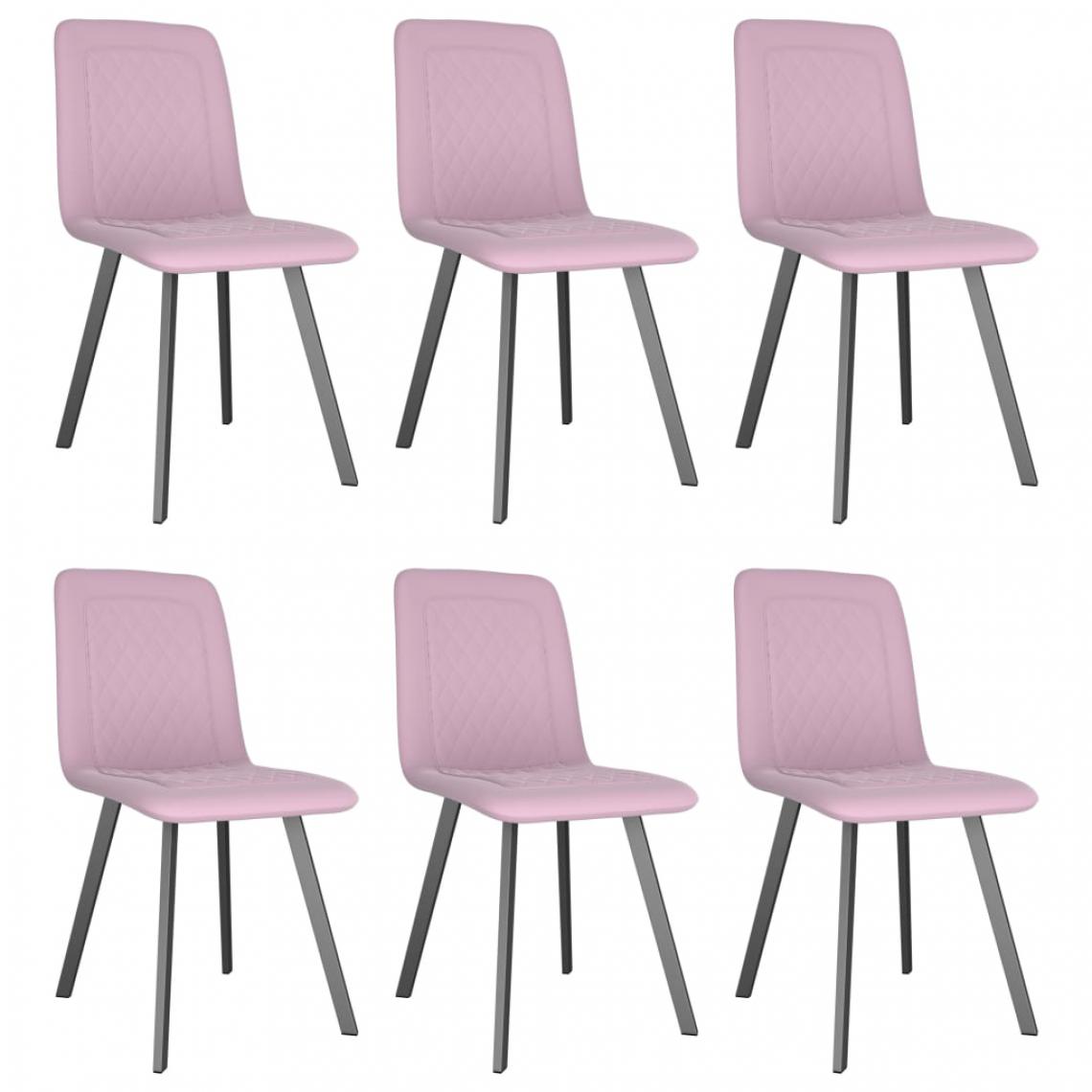 Icaverne - Chic Fauteuils et chaises gamme Naypyidaw Chaises de salle à manger 6 pcs Rose Velours - Chaises