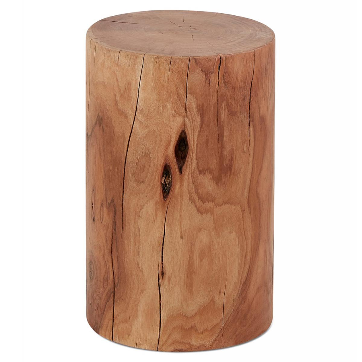 Alterego - Table d'appoint / Tabouret tronc d'arbre 'STOLY' en bois massif finition naturelle - Chaises